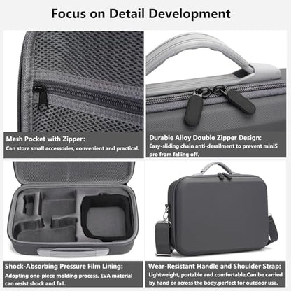 Mini 5 Pro Case-Portable Hard Shell Travel Carrying case for DJI Mini 5 Pro Fly More Combo and Accessories