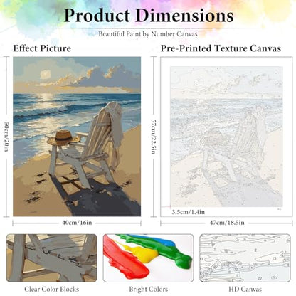 Dawnsphere Beach Paint by Numbers Kit for Adults Without Frame 16x20 in - color: OP-US07