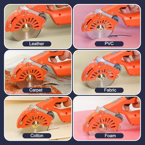 VLOXO Cordless Electric Rotary Scissors Power Fabric Cutter with 2 Battery