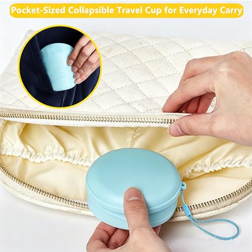 IYYI Collapsible Cup for Travel, Upgraded Foldable Cup with Lid - color: Blue