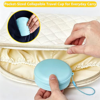 IYYI Collapsible Cup for Travel, Upgraded Foldable Cup with Lid - color: Blue