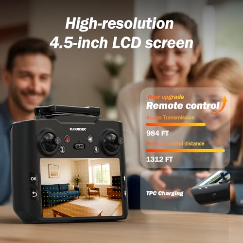 4.5‘’ Screen on Controller GPS Drone with EIS Camera for Adult Kid Beginner - color: Starry Black