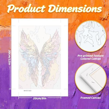 Gemozaic Framed Paint by Numbers Kit for Adults with Easel - Angel Wing - color: BKH1927