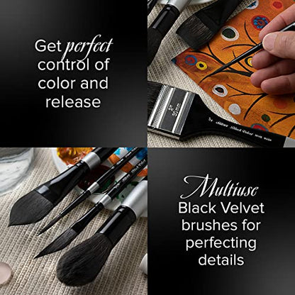 Silver Brush Limited Black Velvet Round Watercolor Paintbrush, Size 6 - size: 6