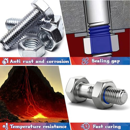 Thread Lock, 50ml*2, Medium Strength Threadlocker, Thread Locker for Nuts, Bolts, Metal Fasteners to Against Losening and Seal, Blue*2 - style: Blue*2