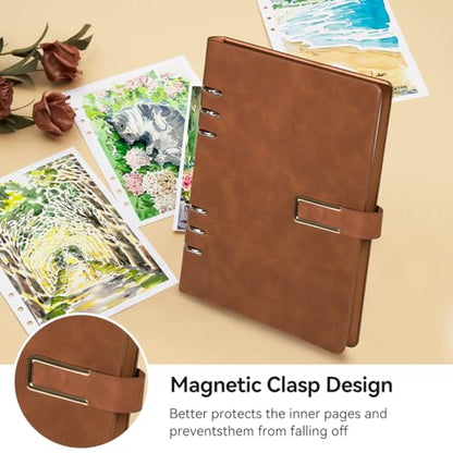 Lightwish Watercolor Sketchbook, 100% Cotton Cold Press Refillable Paper - color: Flat Buckle Brown