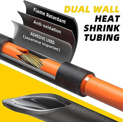 4:1 Dual Wall Adhesive Lined Heat Shrink Tube,Marine Grade Waterproof Shrink Wrap Tubing, Electrical Industrial Automotive Sealing Shrink Tube for Wire Insulation(16mm/10Feet, Black) - color: Black, size: 16mm/10Feet
