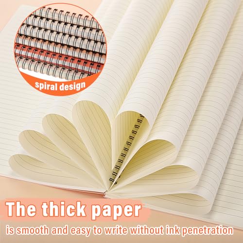 Fuutreo 6 Pack Spiral Notebook 10.5x7.45 Notebook,Orange Series,Light - color: Orange Series
