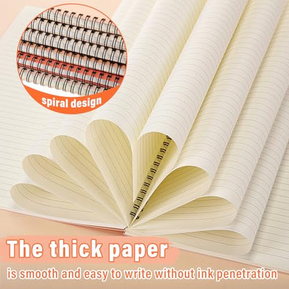 Fuutreo 6 Pack Spiral Notebook 10.5x7.45 Notebook,Orange Series,Light - color: Orange Series