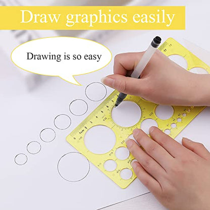 LOKUNN Circle Template Circle Round Stencil Templates Round Hole - color: 1 pcs yellow