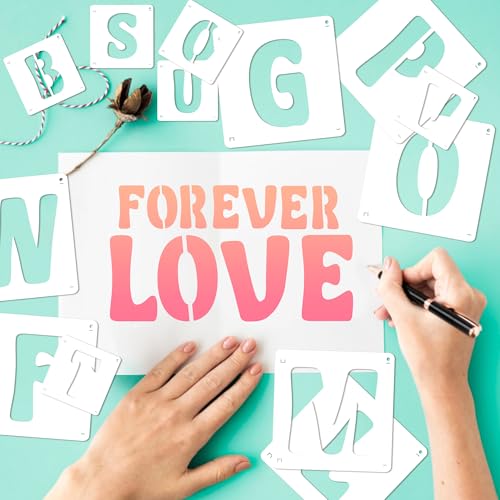 Letter Stencils, 80 Pcs Large Alphabet and Numbers Stencils (2Inch & 3Inch) - size: 2Inch&3Inch
