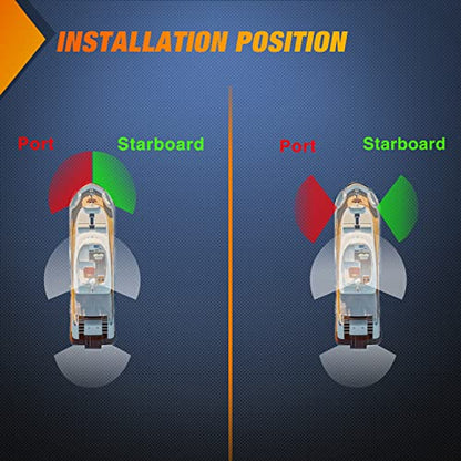 Nilight Marine Boat Navigation Light 2PCS 8LED Red Green Bow Lights - color: 8LED Navigation Light-2Pcs