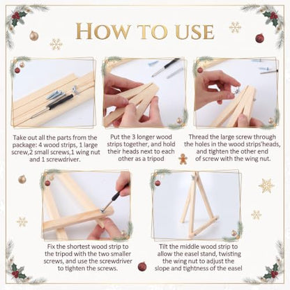 YooNotee 6 Pack Christmas Paint by Numbers Kit - style: Pastel