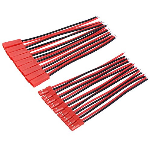 Eboot 20 Pairs 2 Pin Connector Male Female Plug Cable Wire, 22 Awg LED Rc