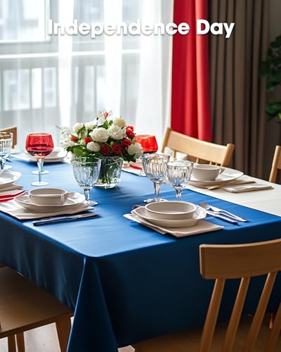 Pureegg Plastic Table Cloth Disposable 6 Pack, 54 x 108 Inch, Blue - color: Blue, size: 54" X 108" Rectangle