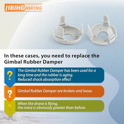 for DJI Mini 4 Pro Gimbal Shock Absorption Rubber Replacement for DJI Mini 4 Pro Damper Rubber Gimbal Camera Shock Absorber Drones Accessories Parts with Tools(Left and Right)