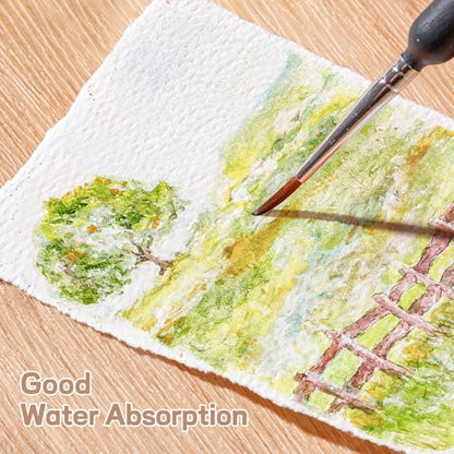 100 Sheets Watercolor Paper 5 x 7 in, 300 GSM Deckled Edge Handmade Paper - size: 5 x 7inch