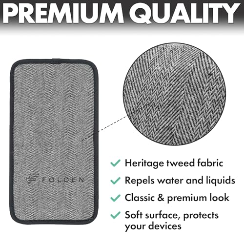 Flight Flap Airplane Phone Holder - Foldable Phone Stand for Plane Travel - color: Tweed, size: Large