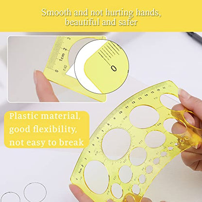 LOKUNN Circle Template Circle Round Stencil Templates Round Hole - color: 1 pcs yellow