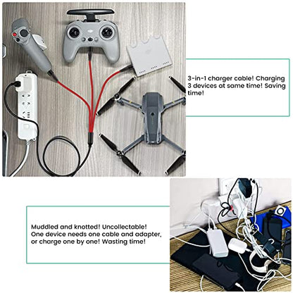 Charger for DJI Mini 4 Pro, Mini 3 Pro, Mavic 3, Air 2S Drone, with Adapter - size: 4ft Cable & Adapter