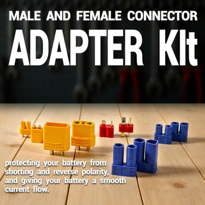 82Pcs T-Plug EC3 EC5 XT30 XT60 XT90 Male & Female Plug Adapter Connector - color: 82pcs