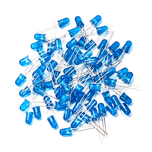 CHANZON 100 pcs 5mm Blue Diffused LED Diode Lights(DC 3V 20mA) - color: I) Blue-blue (100pcs)