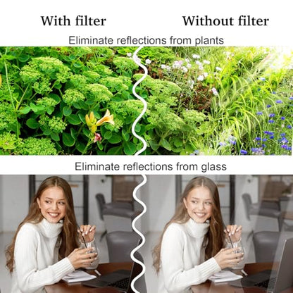 52mm Clip-On CPL Phone Camera Lens Filter, Polarizer Circular Filter, Ultra Slim Multi- Coated CPL Filter Compatible with iPhone 17/16/15/14/13 Samsung - size: 52mm