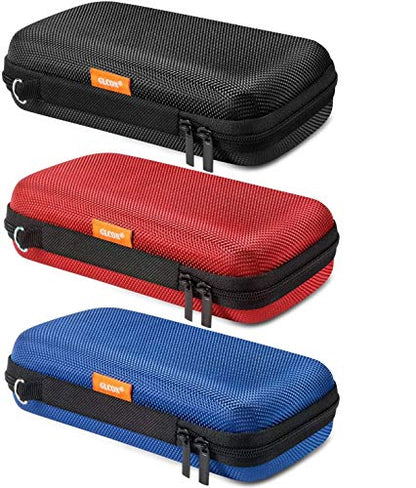 Hard EVA Protective Case, Portable Storage Bag with Mesh Pocket - color: Black, red and blue