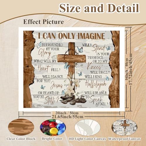 Jesus Paint by Number for Adults, Paint by Numbers Kit for Adults Beginner - color: Cross