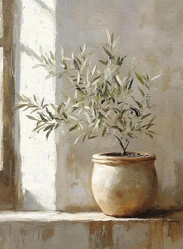 YOLENIX Olive Tree Paint by Numbers Kit for Adults Beginner (Without Frame) - color: YH02780