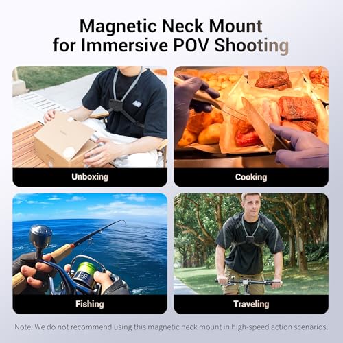 JJC Quick Release POV Neck Mount with Chest Strap for DJI Osmo Action 6 5 4 - color: Neck Mount with Fixing Chest Strap Black
