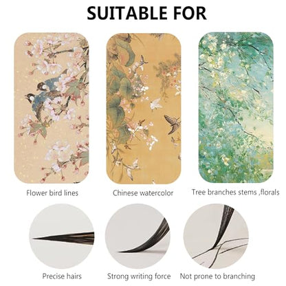 Chinese Painting Brushes Set Flower Bird Line Drawing-3PCS-Large - size: 2.8CM