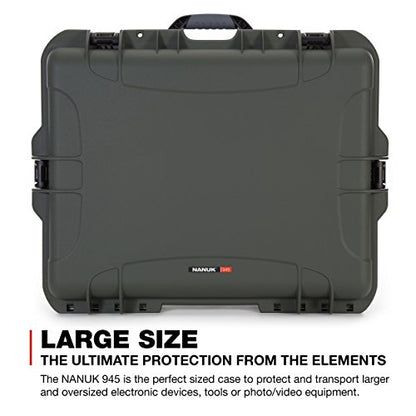 NANUK 945 Waterproof Hard Case with Padded Dividers - Olive - color: Olive, style: Padded Divider