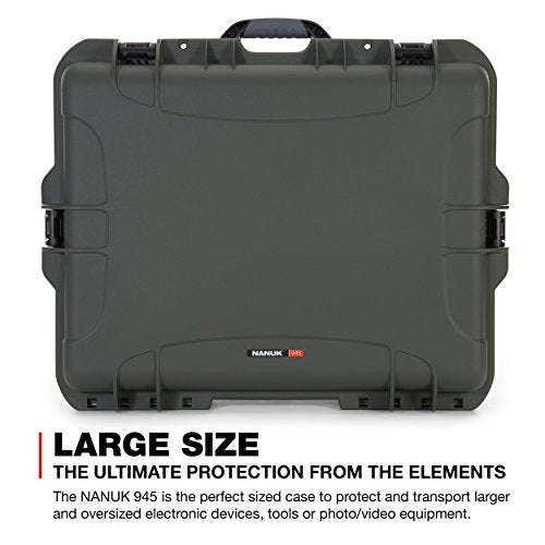 NANUK 945 Waterproof Hard Case with Foam Insert - Olive - color: Olive, style: Cubed Foam