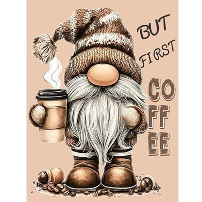 Gnome Diamond Art Kits for Adults, Gnome with Coffee Diamond Painting Kits - color: HS010-1