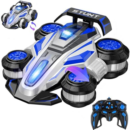 High Speed Drift Remote Control Stunt Deformation Car,Kid's Gifts - color: Blue
