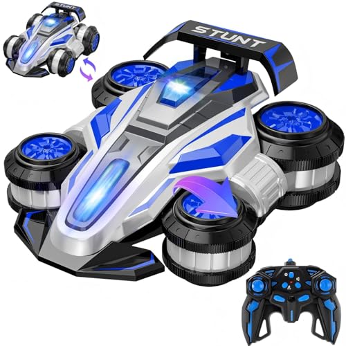 High Speed Drift Remote Control Stunt Deformation Car,Kid's Gifts - color: Blue