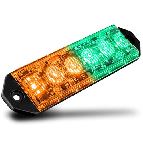 LAMPHUS PlanarFlash Amber Green LED Police Grill Strobe Warning Light - color: Amber / Green, size: 1 Pack
