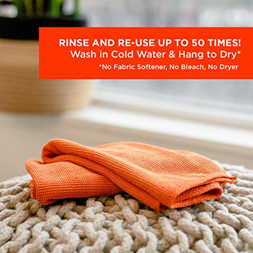 WHOOSH! Microfiber Glasses & Screen Cleaning Cloth, 3 Pack, 14x14, Orange - size: 3 Count (Pack of 1)