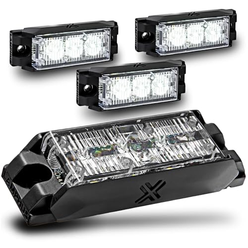LAMPHUS NanoFlare 4pc 3W White LED Police Grill Strobe Warning Lights - color: White, size: 3W - 4 Pack