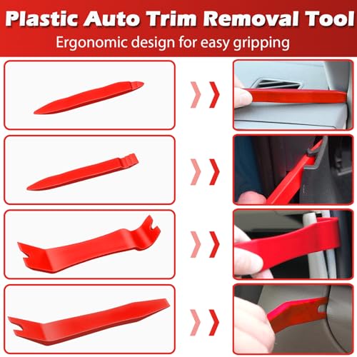 Doaho 7 Pcs Car Trim Removal Tool Kit - Red - color: Red-7 Pcs Trim Removal Tool Kit