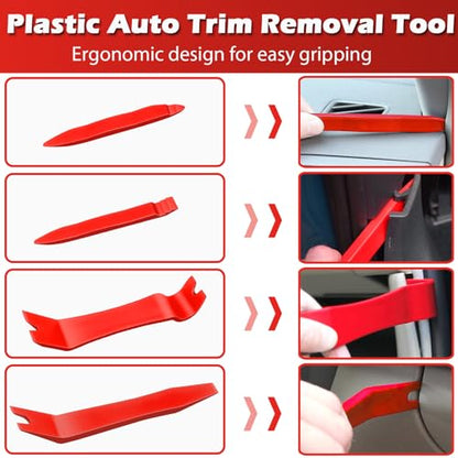 Doaho 7 Pcs Car Trim Removal Tool Kit - Red - color: Red-7 Pcs Trim Removal Tool Kit
