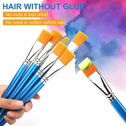 GACDR 1 Inch Flat Paint Brushes, 32 Bulk Acrylic Brushes for Watercolor - size: 1 inch 32 pieces