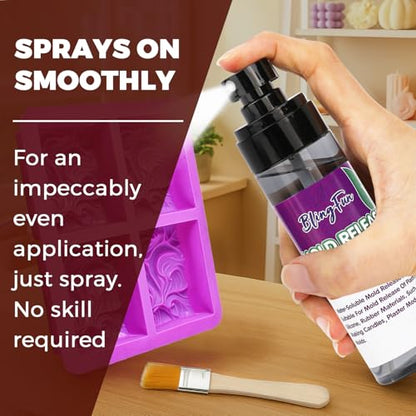 BlingFun Mold Release Spray for Candle Making & Epoxy - Uniform Coverage Fast Drying Non-Stick, Professional Grade Silicone Based Release Agent, Easy to Clean Extends Mold Life - color: 1/pack