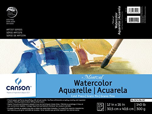 Canson Montval Watercolor Paper Block, 12x16 in - size: 12"X16"