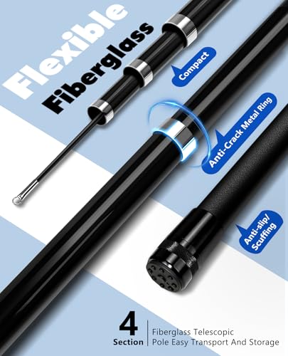 Telescoping Windsock Pole 12 FT – 4-Section Fiberglass Wind Sock Pole - size: 12 feet