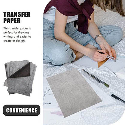 Beatifufu A4 Carbon Transfer Paper Sheets One-Side Graphite Copy Paper for Tracing Drawing Writing Pattern Transfer DIY Crafts Art Design and Imprinting