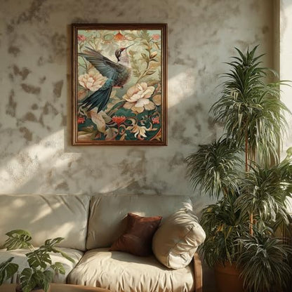 Paint by Numbers Flowers, Wildflowers Paint by Numbers for Adults 16x20 in - color: Hummingbird 2