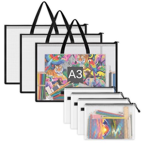 TOTiyea Art Portfolio Bags with Handle 7 Pack 15.75"x21.65" & 9.25"x12.6"