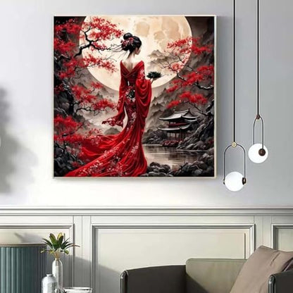 5D Oriental Lady Diamond Art Kits For Adults,Moon Diamond Dot Art Kits - color: YP047